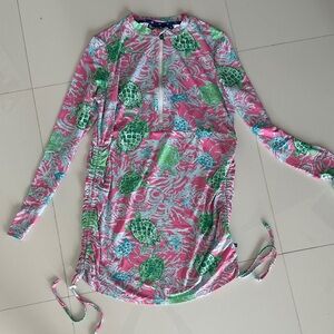 Brand New Banana boat Pink and Green Turtle Print Dress